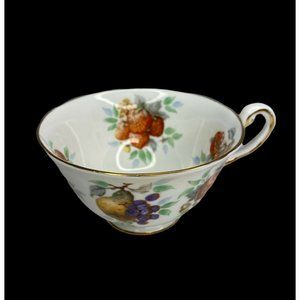 Vtg ROYAL CHELSEA Teacup ONLY No Saucer Bone China England Berries Fruits